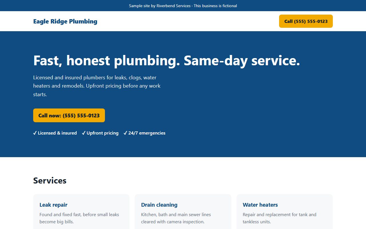 A modern example website